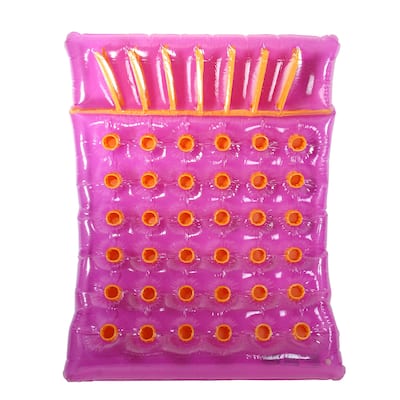 Inflatable Purple Water Sports Double Swimming Pool Mat Float 78-Inch - 78"