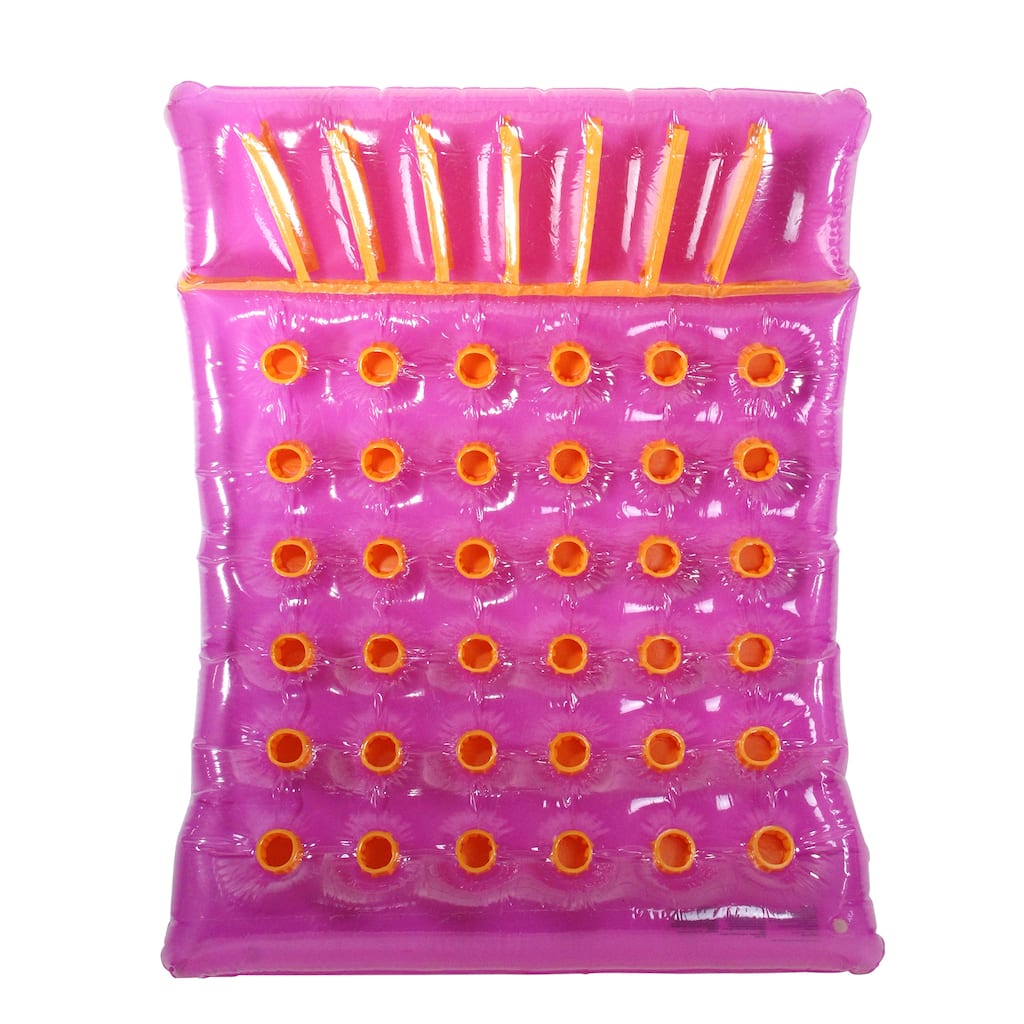 Inflatable Purple Water Sports Double Swimming Pool Mat Float 78-Inch - 78"