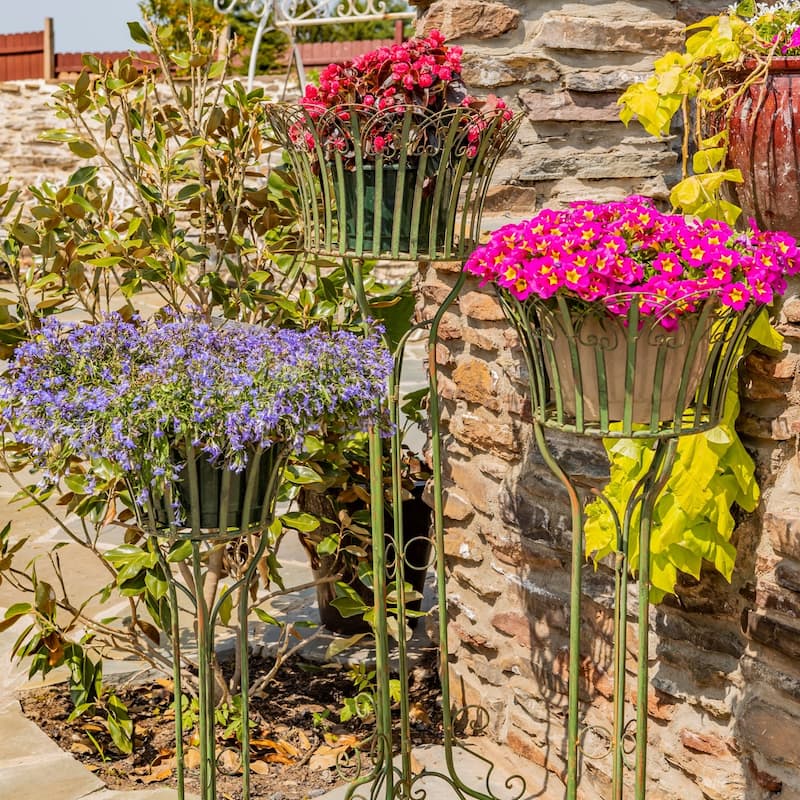 Set of 3 Standing Iron Pedestal Plant Stands