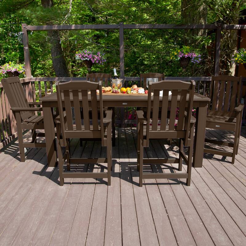 HIGHWOOD 7-Piece Outdoor Dining Set - 42" x 84" Table, Counter-height