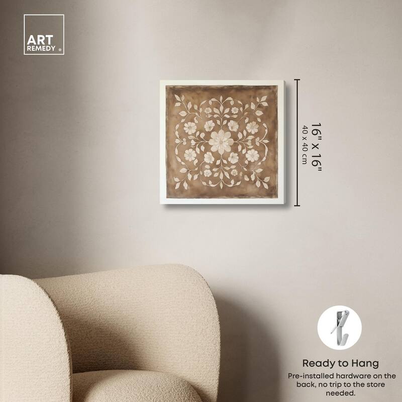 Floral Mandala Canvas by Art Remedy, Gallery Wrapped