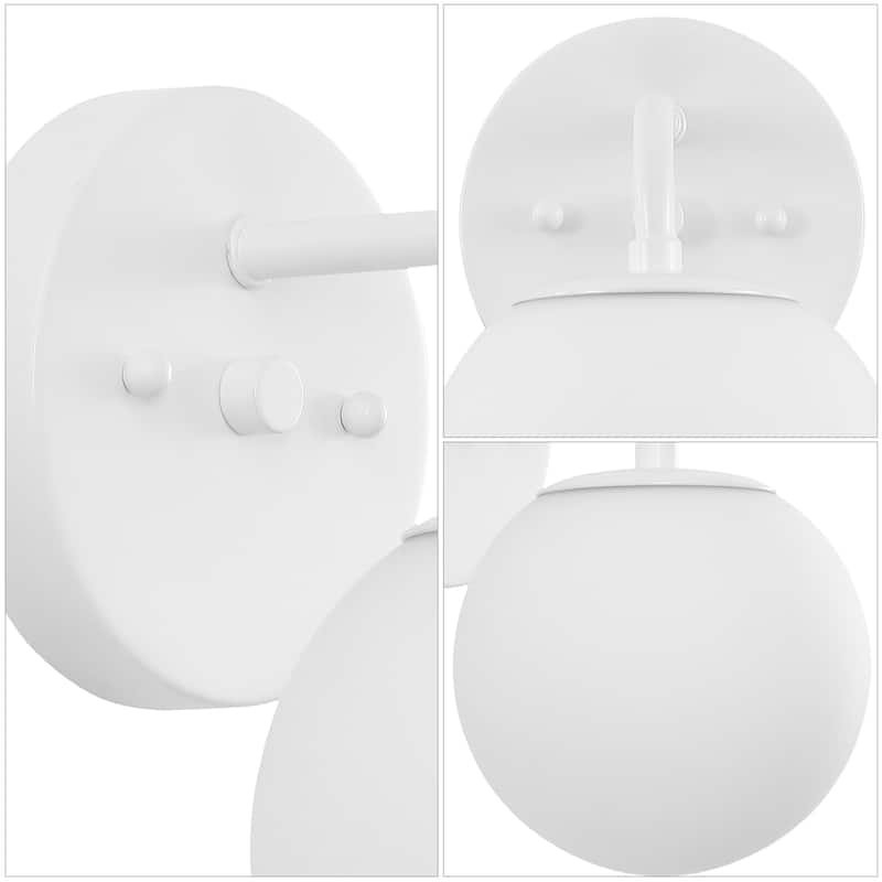 Globe Metal/Frosted Glass Modern LED Vanity, by JONATHAN Y