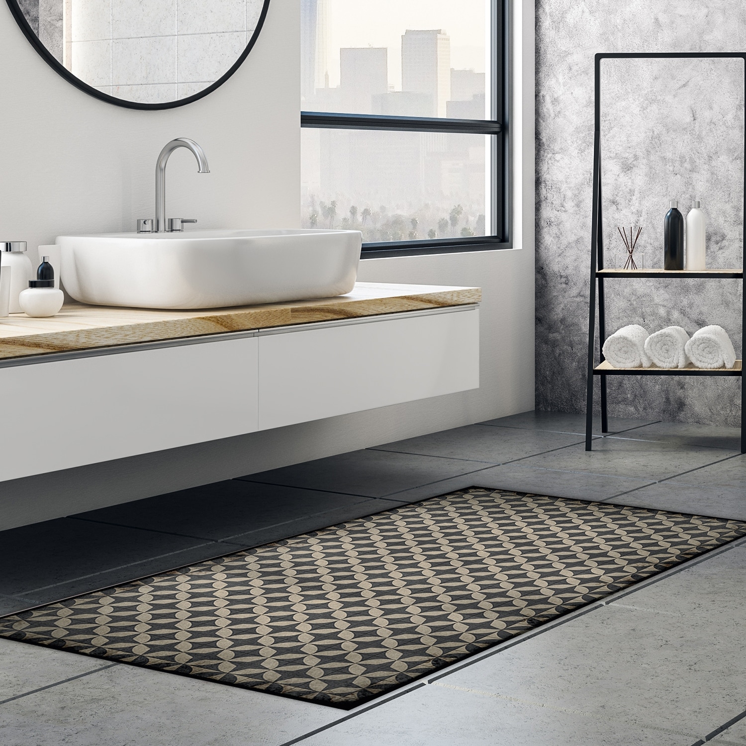 Walplus Vintage Tile Pattern Vinyl Eco Rug Mat Non Slip Kitchen Decor 26 X 47 Overstock 31950856