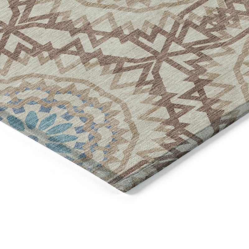 Machine Washable Indoor/ Outdoor Chantille Boho Moroccan Rug