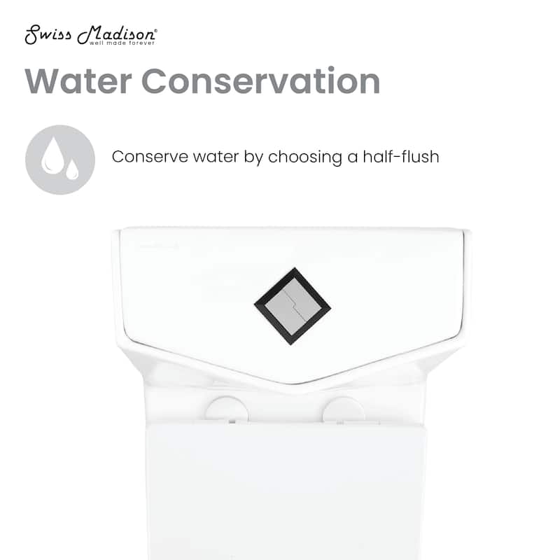 Sion One-Piece Square Toilet Dual-Flush 1.1/1.6 Gpf - 27.75" x 14.95" 31.7"