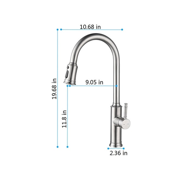 Stainless Steel Kitchen Faucet with Pull Out Spraye,Silver