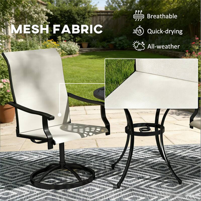 GDFStudio - Nathan Outdoor Dining Swivel Chairs Crafted for Elevated Comfort and Easy Movement