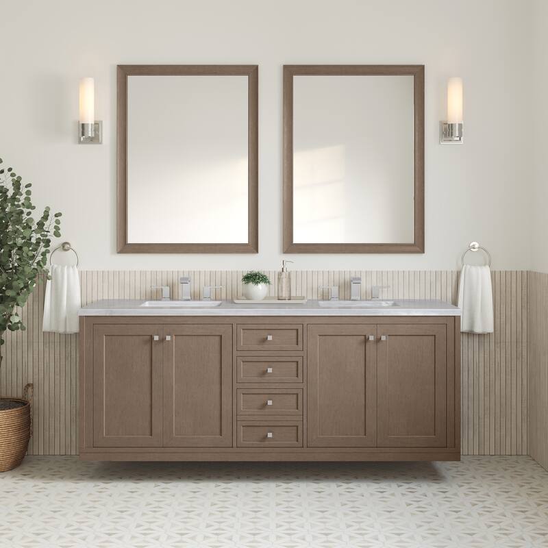 Chicago 72" Double Vanity, Walnut Whisper