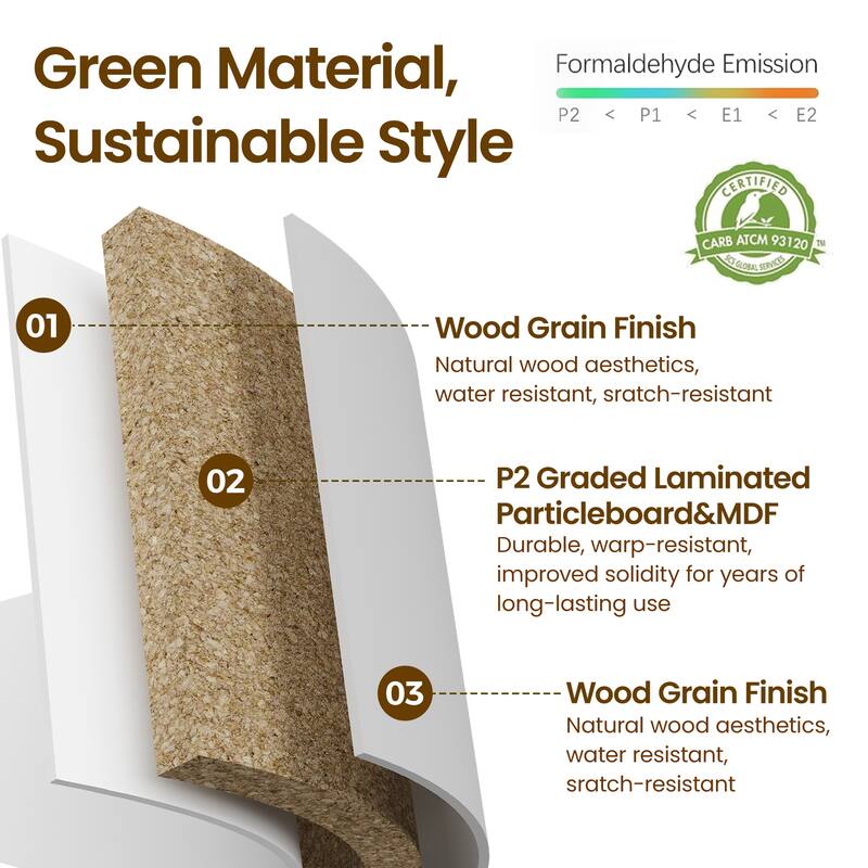 Nightstand with 2 Drawers, Set of 2