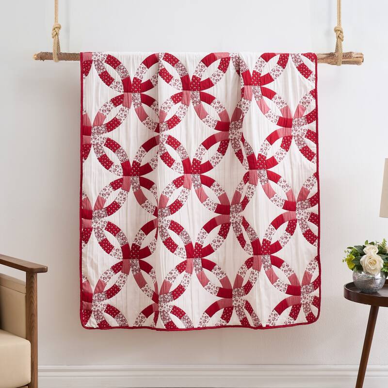 Greenland Home Fashions Wedding Ring Reversible Jacquard Woven Throw