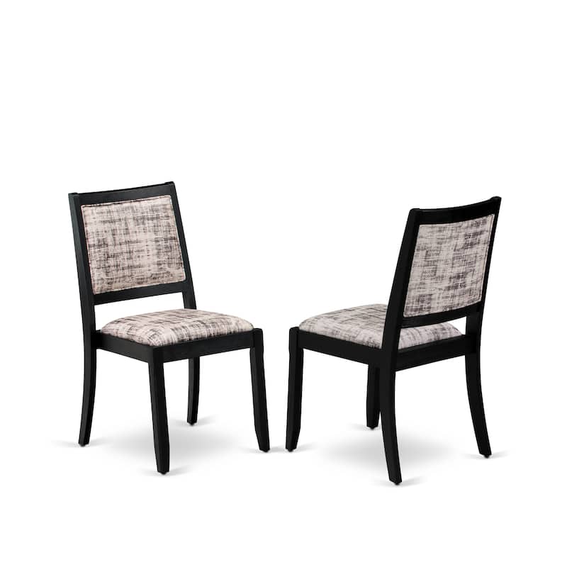 East West Furniture Dining Set Includes a Round Table & Stackable Dining Chairs, Black (Pieces & Seat Type Options)