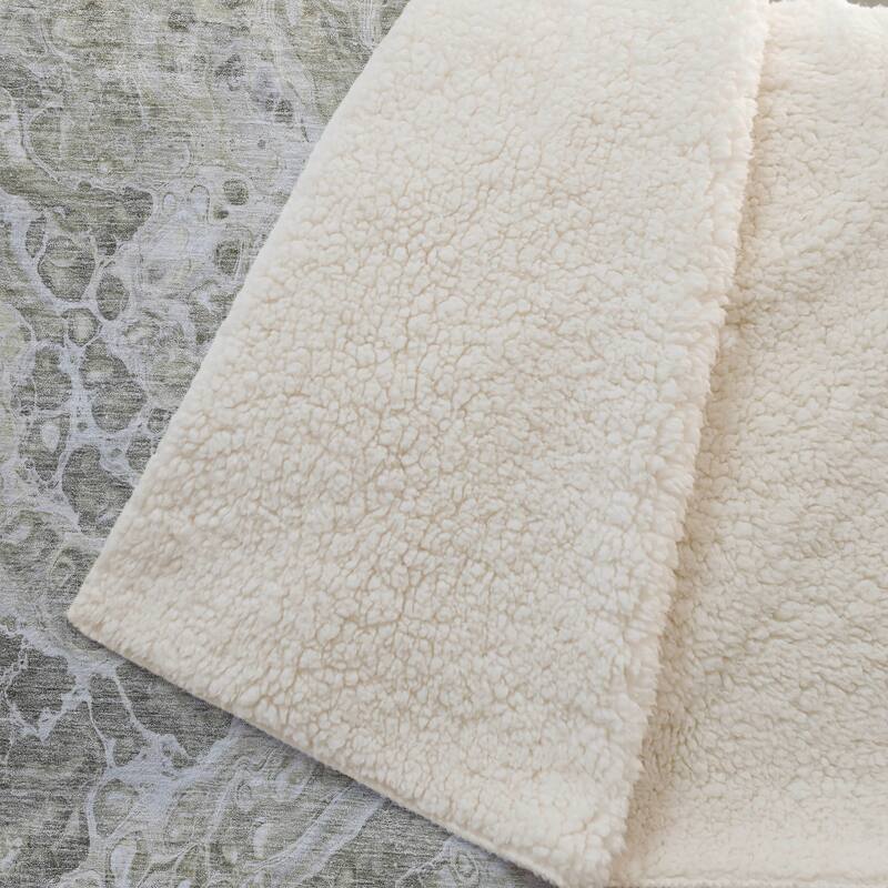 Premium Machine Washable Abstract Flow Sherpa Throw Blanket