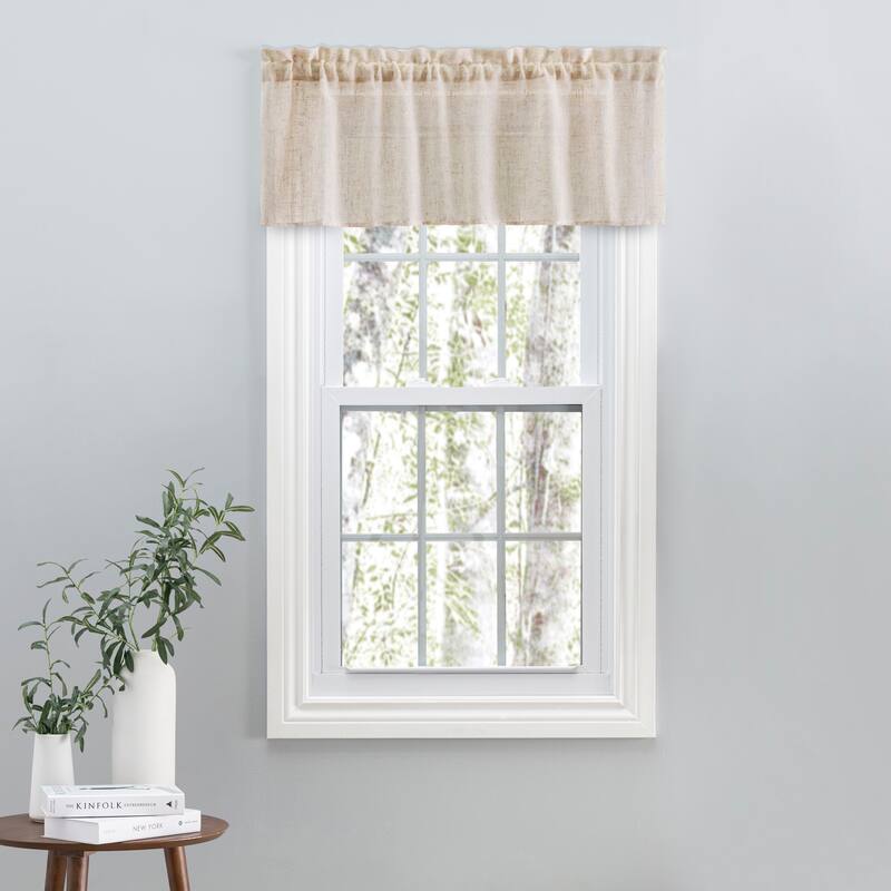 Shannon Premium Linen Rod Pocket W Header Kitchen Curtains - Tier, Swag or Tailored Valance (Sold Separately)