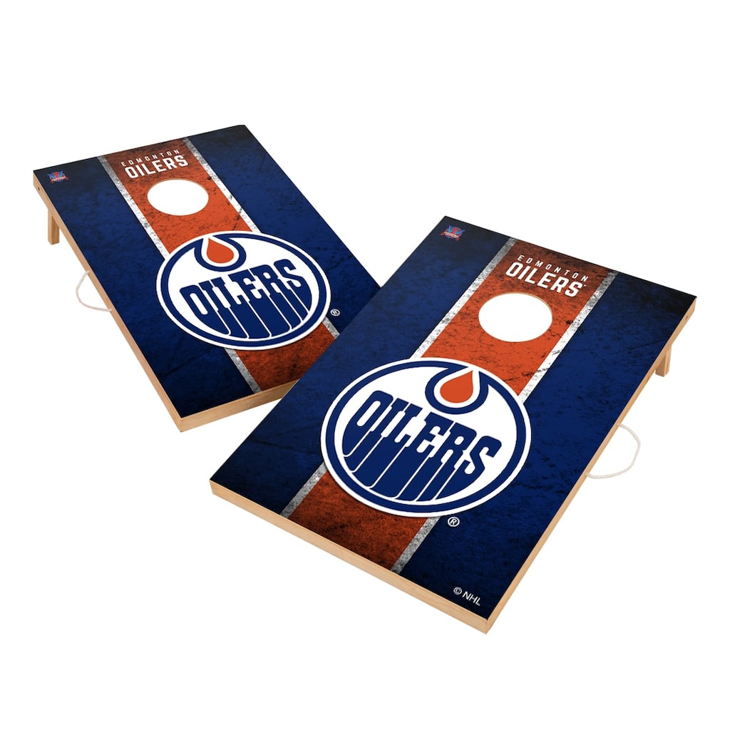 Vintage Edmonton Oilers NHL Regulation 2x4 Cornhole Set