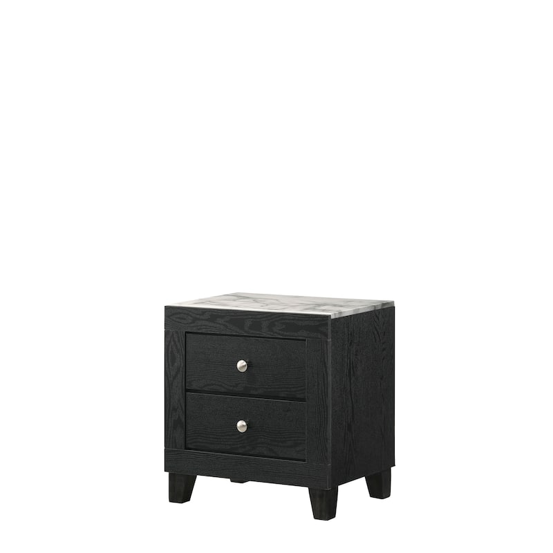 Gaylene 5 Piece Black LED Bookcase Panel Bedroom Set