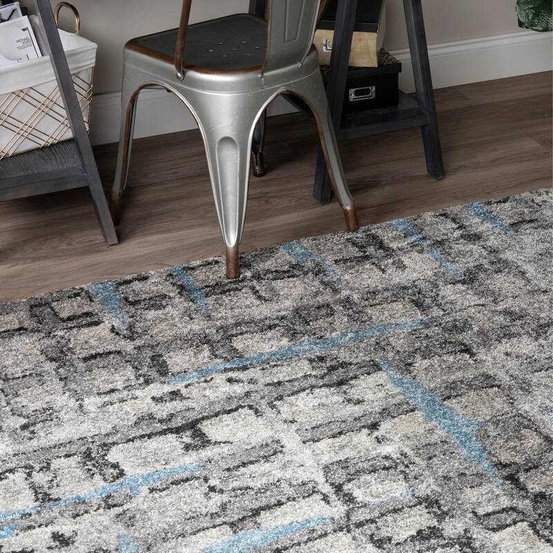 Addison Plano Modern Crosshatch GREY Area Rug