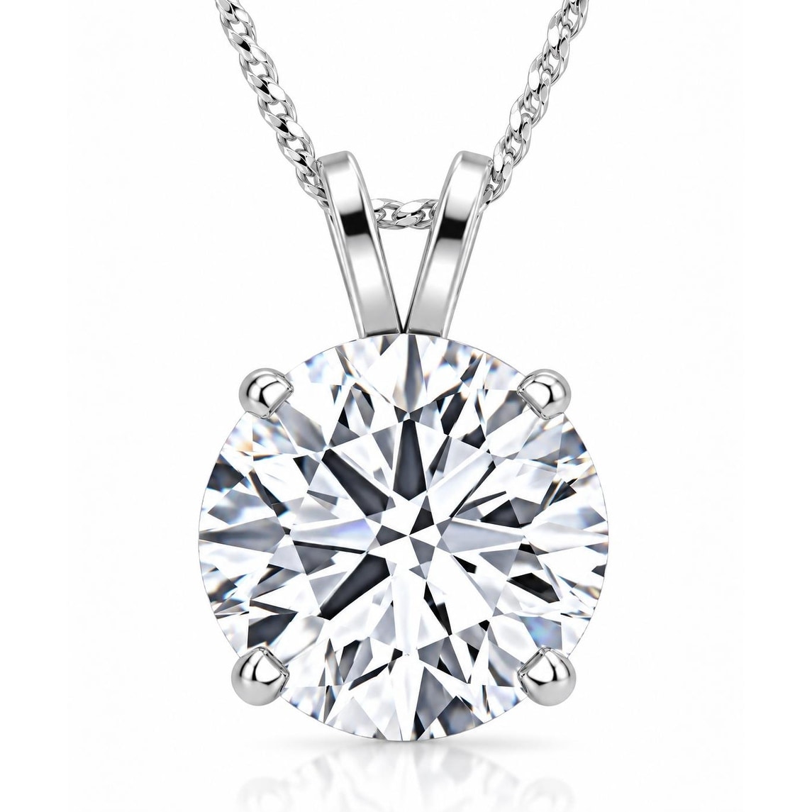 Bliss Diamond Certified 3Ct Diamond Pendant White Gold Lab Grown Necklace