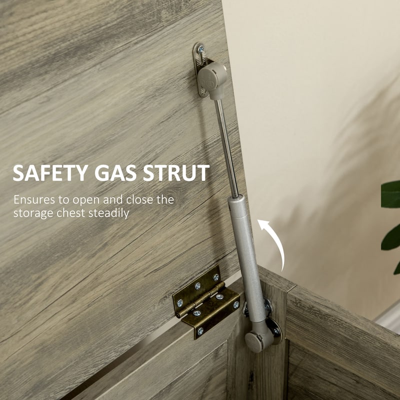 30" Farmhouse Lift Top Storage Chest with Safety Hinge