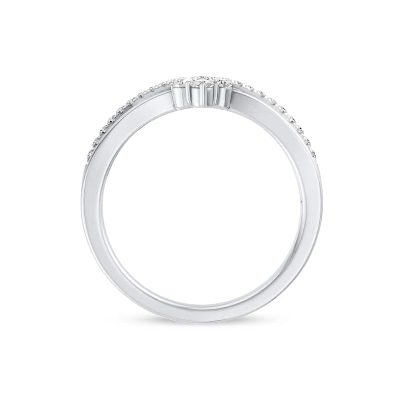 1/5ct TDW Diamond Contour Wedding Band in 10k Gold for Women