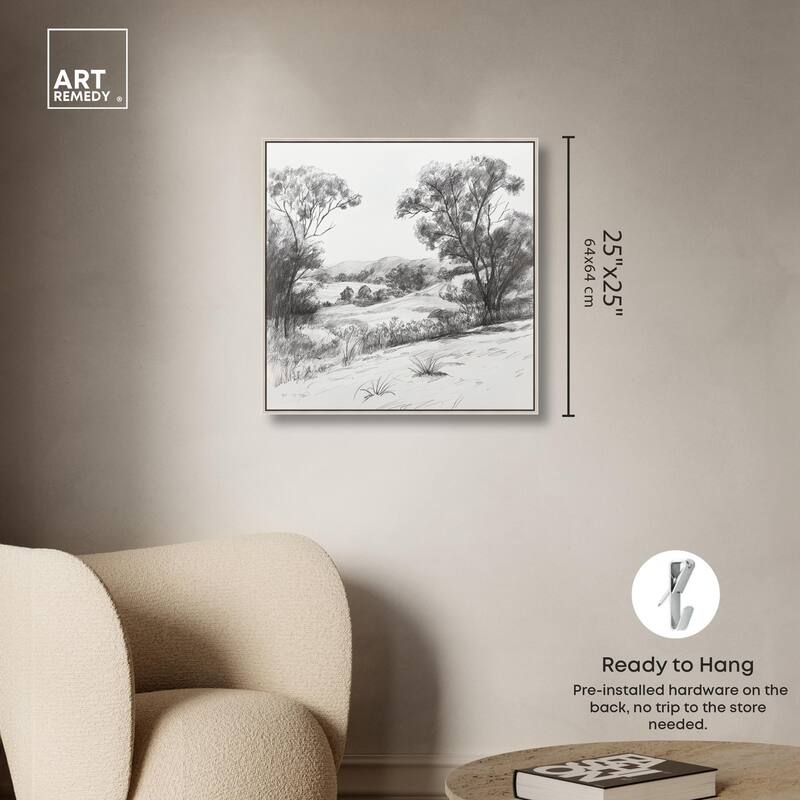 Charcoal Countryside Canvas by Art Remedy
