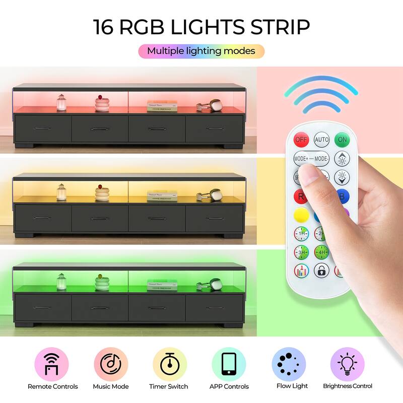 GDF Studio - Atlas Modern 4-Drawer TV Stand for TVs up to 80 Inches