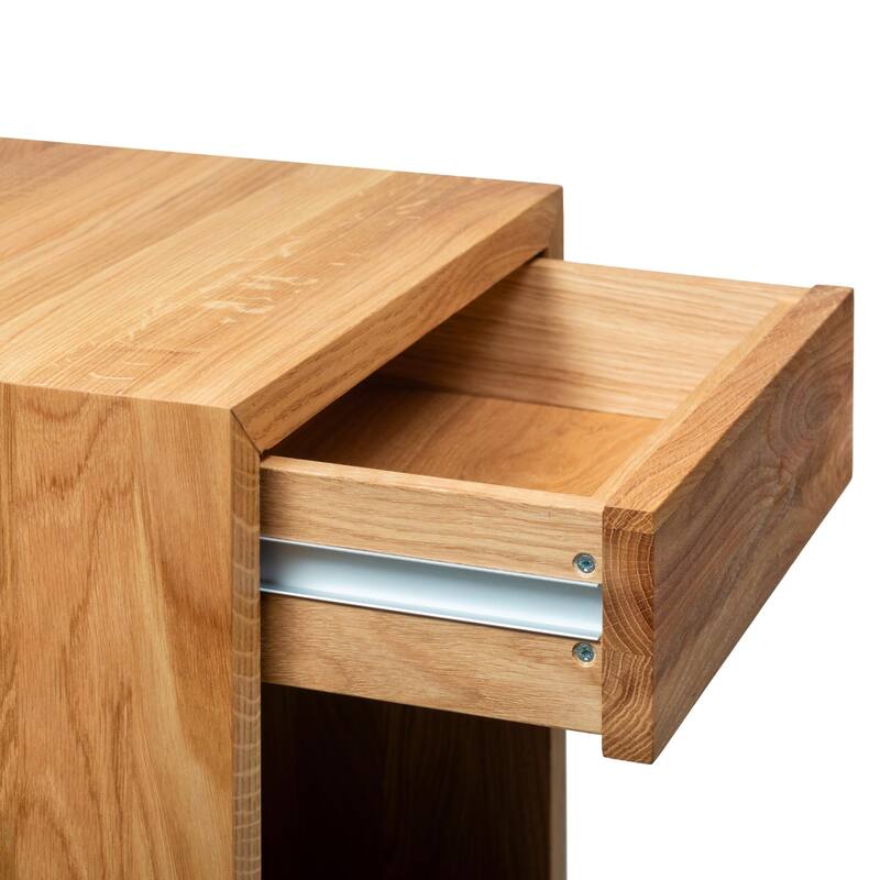 Nightstand set of 2 Floating Solid Oak Nightstand with a Drawer