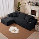 preview thumbnail 6 of 48, 102.76" Corduroy Cloudy L Shaped Sofa with Headrests