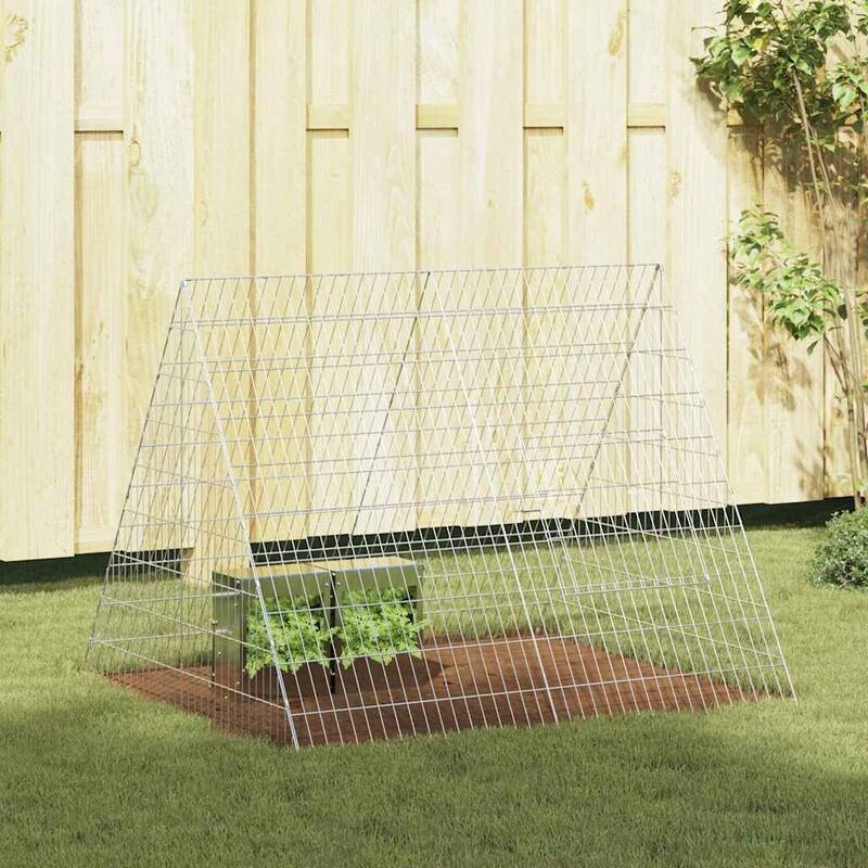 vidaXL Rabbit Cage Silver 215 x 100 x 85 cm Galvanised Steel - Silver-43.31 in