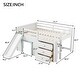 preview thumbnail 9 of 11, Full Size Low Loft Bed with Slide and 3 Storage Drawers, Solid Wood Loft Bedframe with 2 Doors, Kids Playhouse Bed for Bedroom