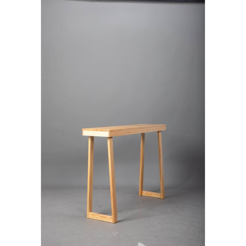 Narrow Solid Pine Wood Entryway Console Table for Small Space Living Room Furniture Decor
