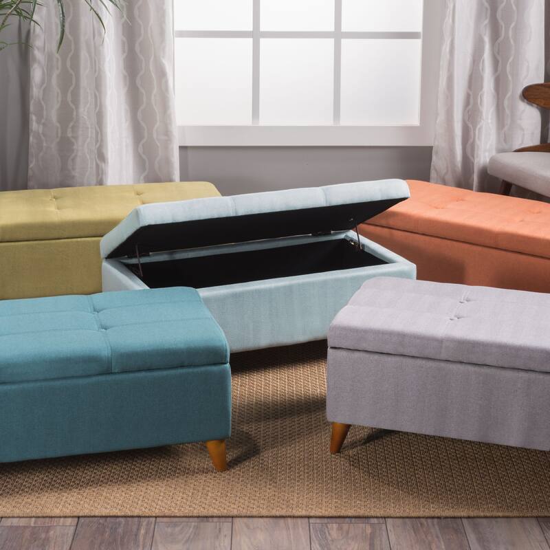 Tufted Button Storage Ottoman Bench with Flip Top for Bedroom