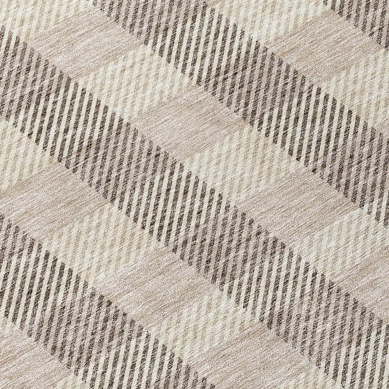 Machine Washable Indoor/ Outdoor Chantille Plaid Stripe Rug