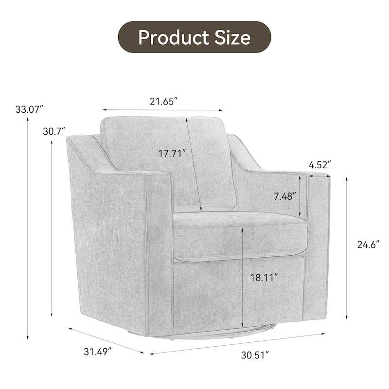 Modern Swivel Upholstered Armchair Accent chair Set of 2