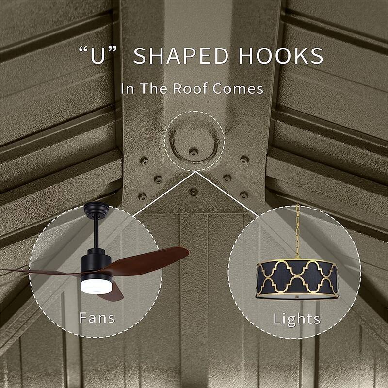 12'x14' Outdoor Aluminum Hardtop Gazebo with Double Roof, Curtains, and Netting for Patio and Backyard