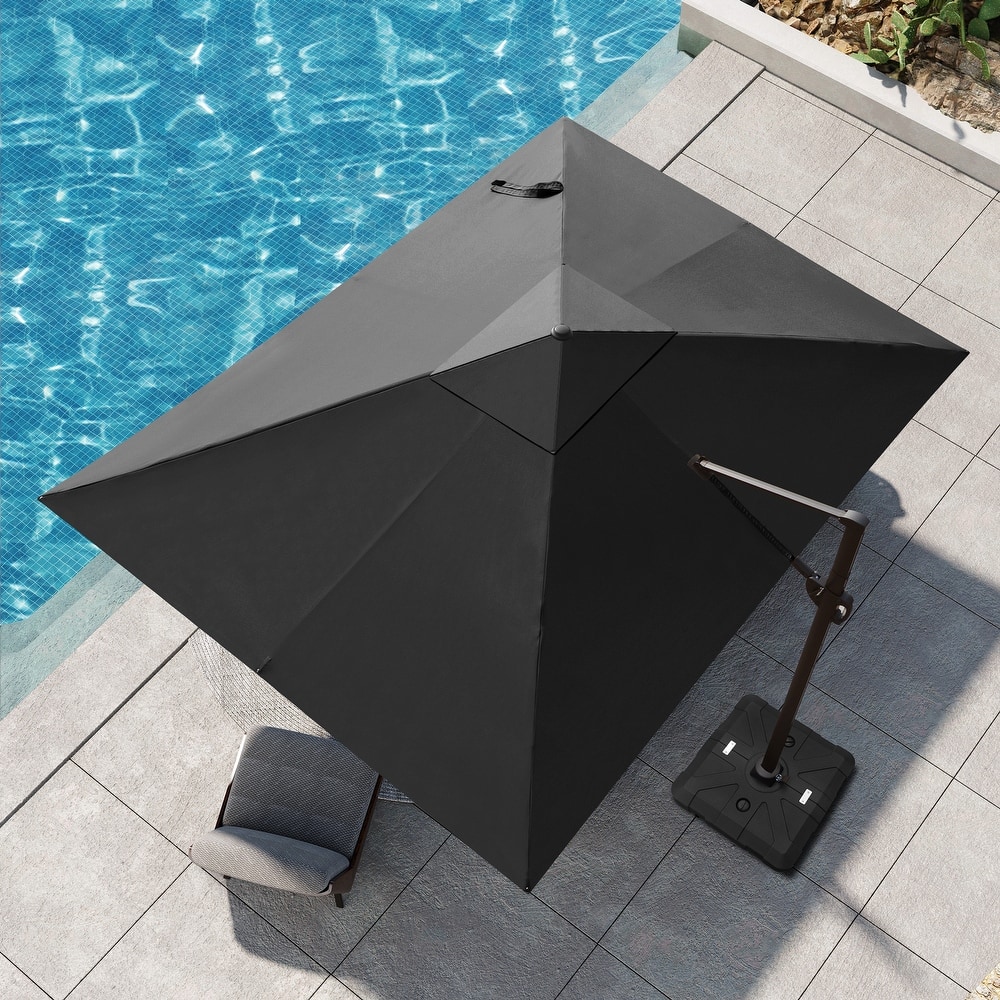 Pellebant 9 FT x 12 FT Outdoor Patio Cantilever-Offset Umbrella with Base