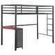 preview thumbnail 8 of 12, Fisher 2-Piece Gunmetal Metal Workstation Loft Bed Set