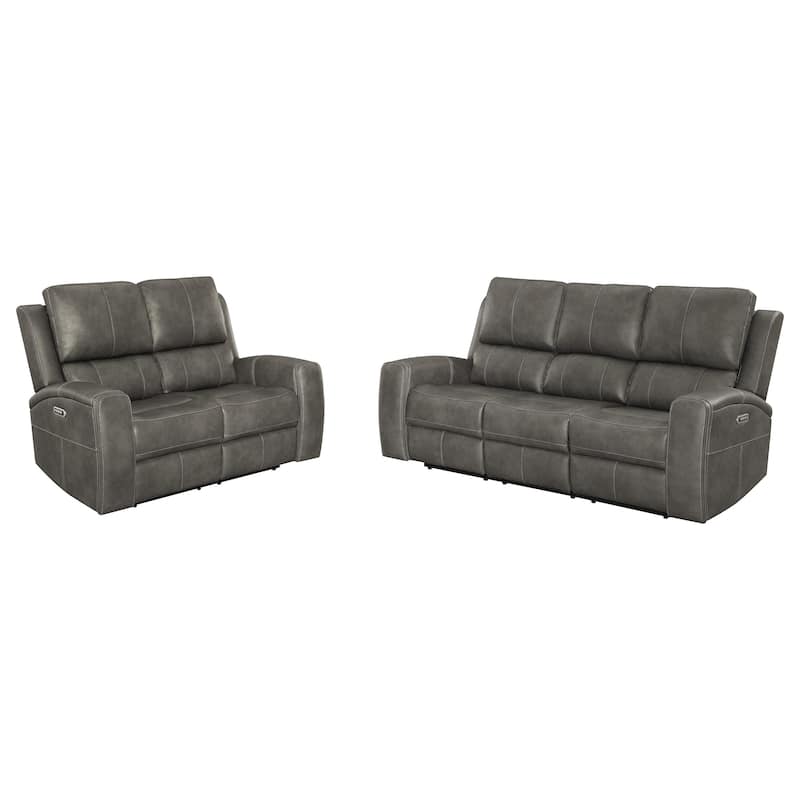 Brickston Triple Power Reclining Sofa Set - Charcoal - 2 Piece
