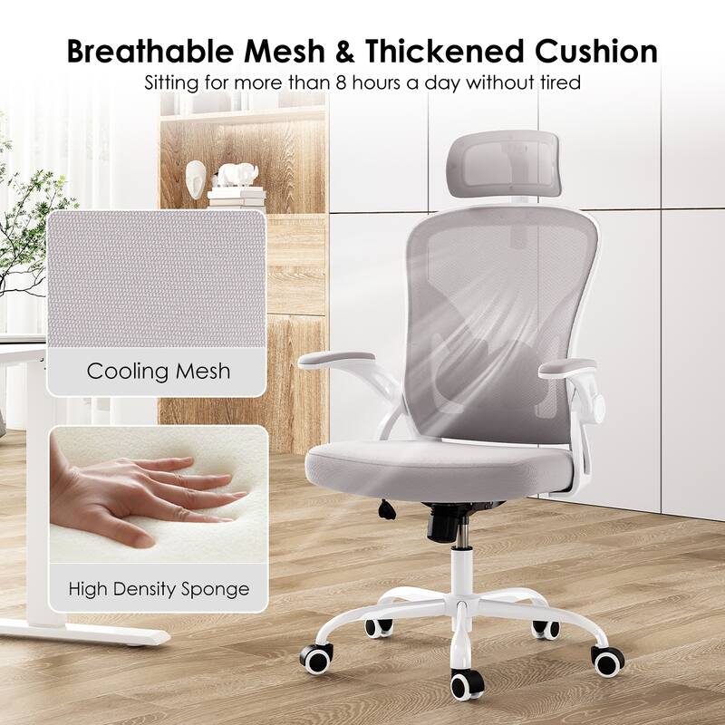 Ergonomic Office Chair, Office Desk Chair with Headrest, High Back Computer Chair with Armrests and Adjustable Lumbar Support