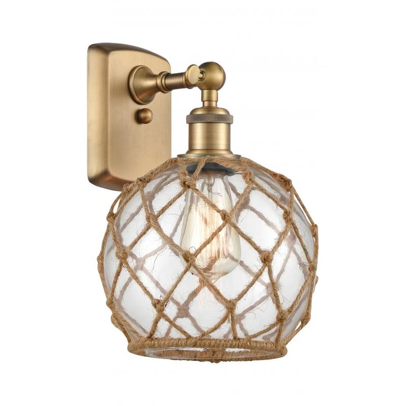 Innovations Lighting Farmhouse Rope 13" Tall Bathroom Sconce