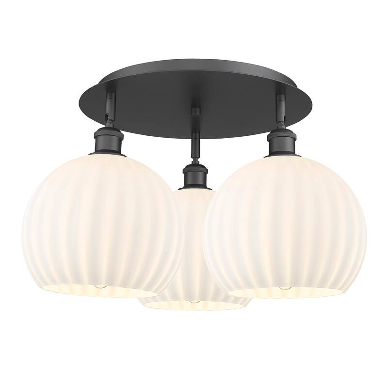 Innovations Lighting 516-3C-13-22-White Venetian-Indoor Ceiling - Matte Black / White Venetian
