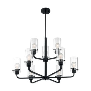 Sommerset 9-Light Chandelier with Clear Glass Matte Black Finish