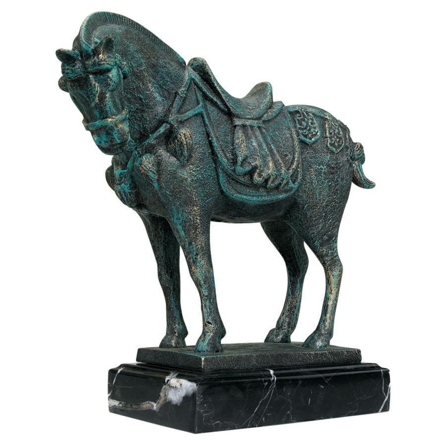 Bronze Brass Figurine Ancient Caucasian Warrior on a Horse IronWork Statuette 