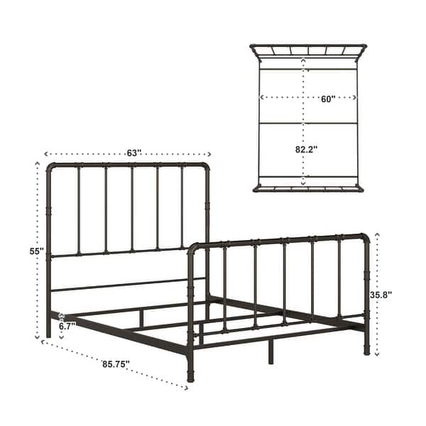 dimension image slide 1 of 4, West Antique Industrial Iron Bed by iNSPIRE Q Classic