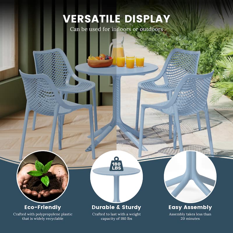 Frond and Form 31.5 Inch Outdoor Round Dining Table