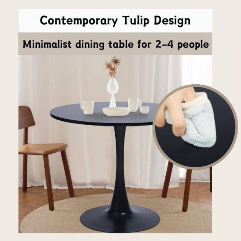 HomyLin 31.5 inches Round Dining Table with Pedestal Base