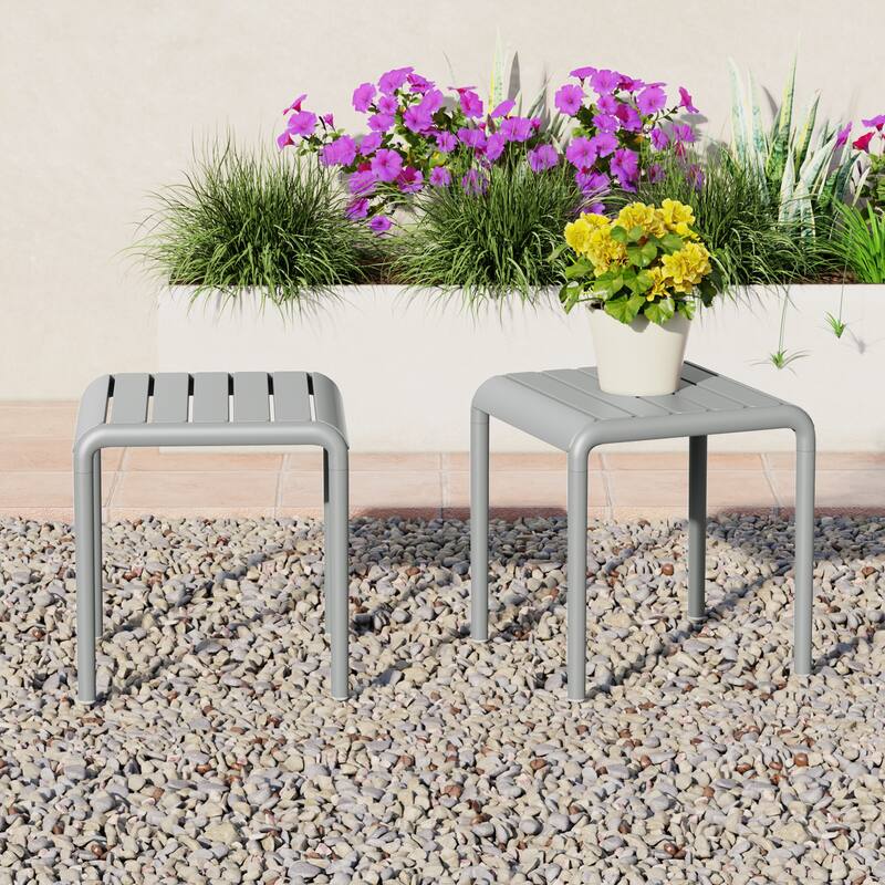 Frond and Form Square Outdoor Side Table (Set of 2)