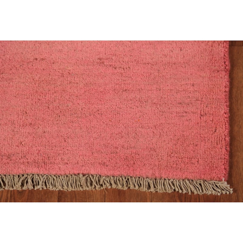 Pink Gabbeh Oriental Runner Rug Handmade Wool Carpet - 3'4" x 6'7"