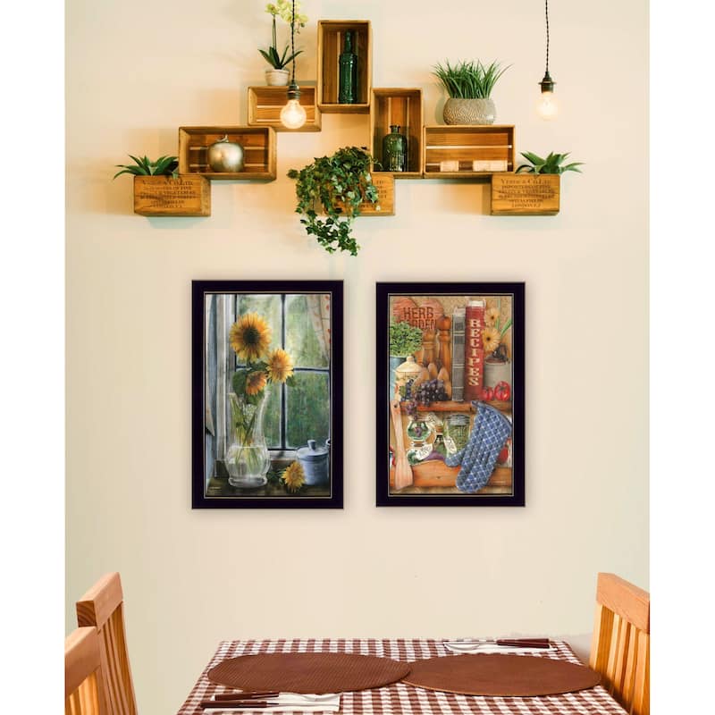 Trendy Decor 4U "Herbal and Floral" Printed Framed Wall Art by Ed Wargo