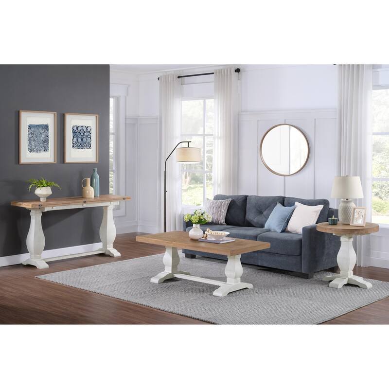 Napa 26" Wide Solid Wood Round Pedestal End Table