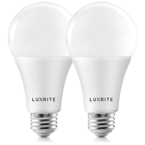 Luxrite A21 LED Bulbs 150 Watt Equivalent, 2550 Lumens, Enclosed Fixture Rated, Dimmable, Energy Star, E26 Base (2 Pack). Opens flyout.